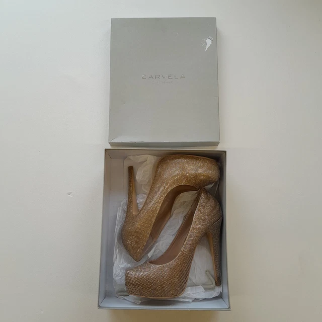 KURT GEIGER CARVELA High Heels UK 5 Bronze Sparkle KACI Court Shoes