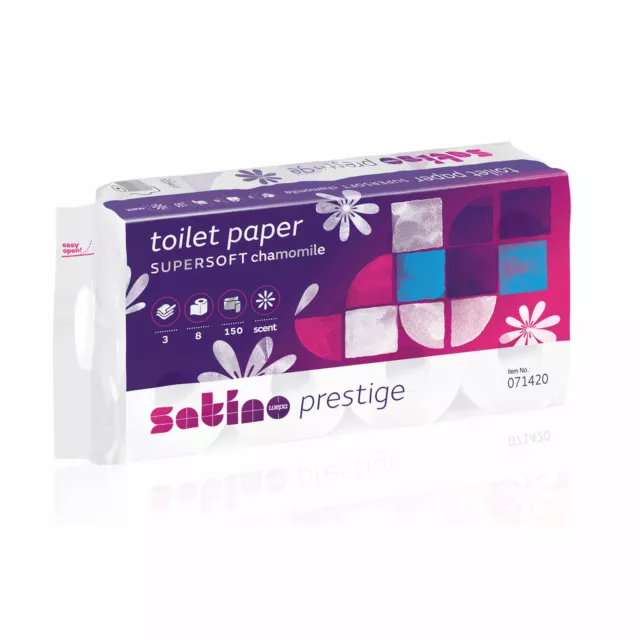 Papier Toilette 3-lagig Kamilleduft Satino 8x150 Feuilles Haute Blanc Fort