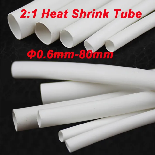 2:1 Heat Shrink Tube Φ0.6mm-80mm Electrical Sleeving Cable White Heatshrink Hose