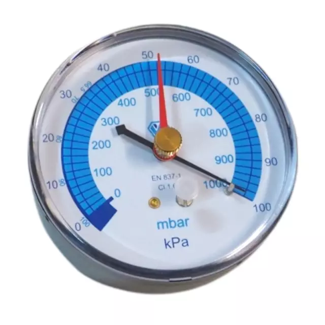 Wigam Vacuum Gauge Ø 80 Rear Connection 1/8 Npt 100 Kpa-0 Vacuum Gauge Pressure
