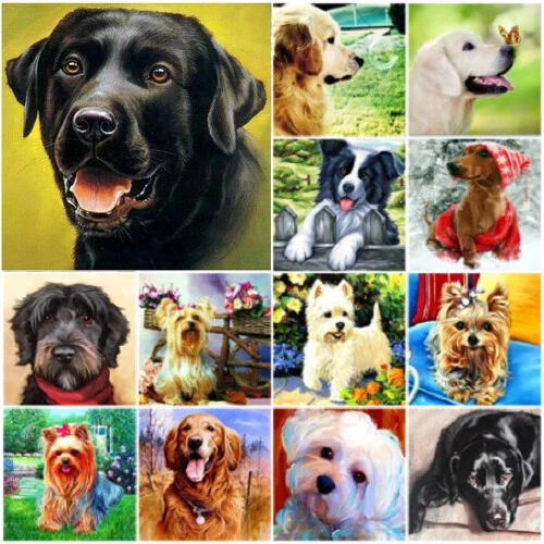 Dog Animal 5D Diamond Painting Full Drill Hand Rhinestone Cross Stitch Mural Art