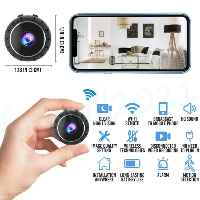 Mini  Caméra WIFI 1080P HD Hidden IP Motion Night Vision Security Cam Home