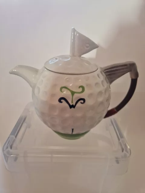 Tony Wood Collectable Novelty Golf Ball Stye Teapot