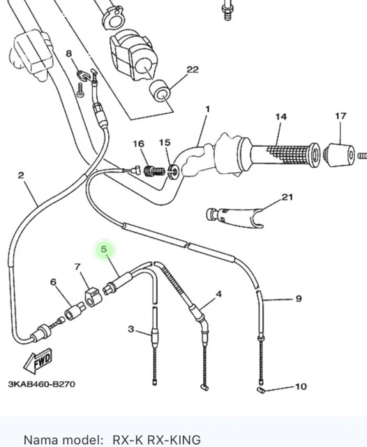GENUINE PARTS YAMAHA RXKing RX 135 Gas Cable Connection Pipe 1TNF6261