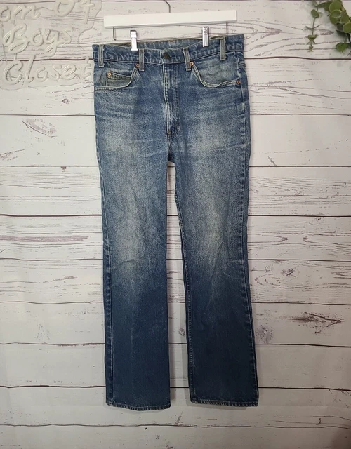 Vintage Levi’s 517 Denim Blue Jeans 20517-0217 Orange Tab USA Made Sz 34x33