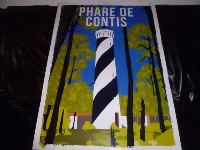 affiche poster phare contis landes 70 x 50