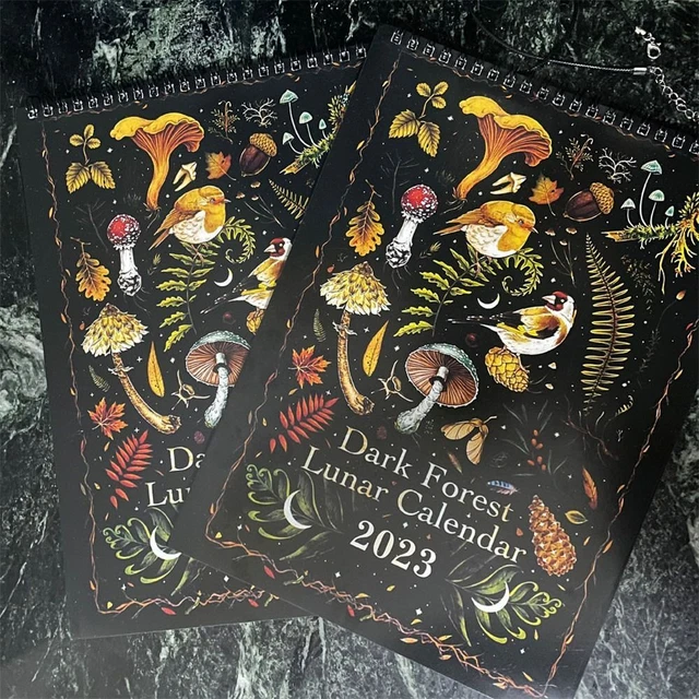 UK DARK FOREST Lunar Calendar 2023 Wall Calendar Monthly Colorful Wall