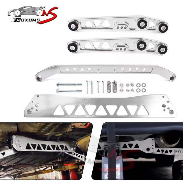 SILVER REAR LOWER Control Arm+ Subframe Brace + Tie Bar for Honda Civic