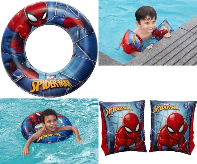 Spiderman Inflatable Kids Swim Ring Armbands Pool Float Aid Swimming Beach Dubai