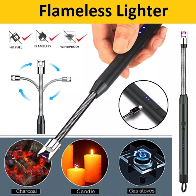 Electric Lighter Flameless Lighter BBQ Windproof Candle USB Rechargeable Lighter