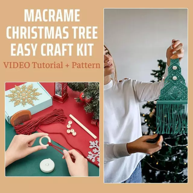Christmas Tree Macrame DIY Kit For Beginners Christmas Hanging Ornaments M1X5
