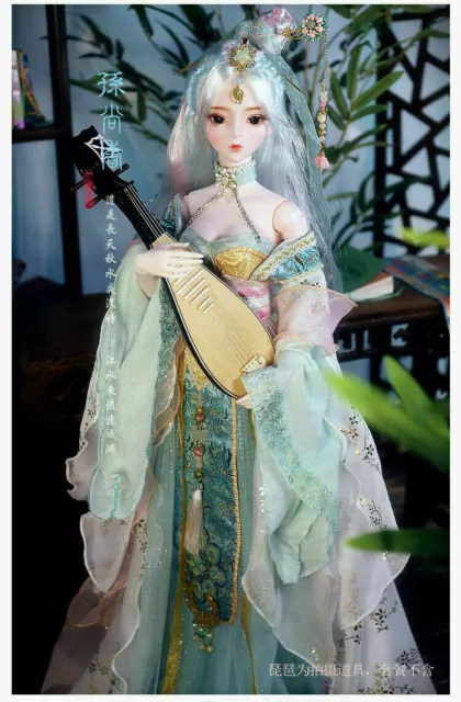 1/3 bambola BJD ragazza 60 cm giunto palla + trucco viso + occhi + parrucca + set completo vestiti 7