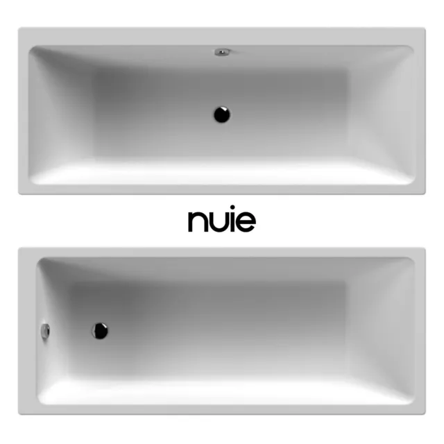 Nuie Minimalist Thin Edge Straight Baths Modern Sanitary Grade Acrylic Bathroom