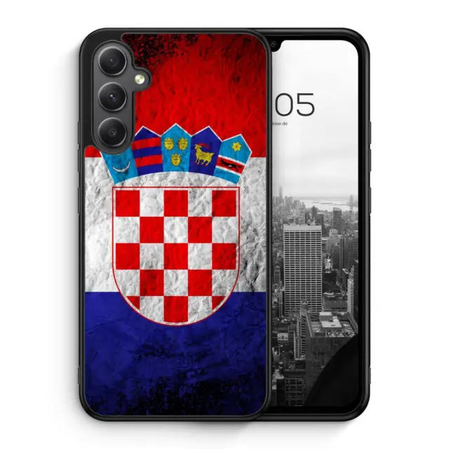 Kroatien Splash Flagge Silikon Hülle für Samsung Galaxy S24+ Plus Kroatische