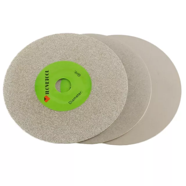 3Pcs 4" inch Grit 320 600 1000 Fine Diamond Grinding Disc Wheel Coated Flat Lap