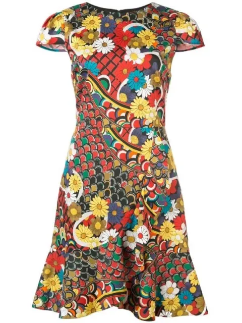 Alice + Olivia Kirby Ruffle Dress Floral Size 8 NWOT