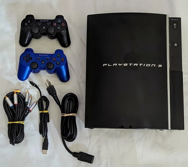 SONY PLAYSTATION 3 80GB CECHE01 Console Black Fat PS3 PS2 Backwards