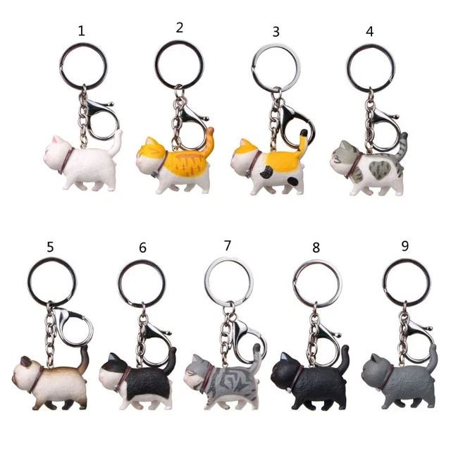 Resin for Cat Keychain Charms for Rings Bag Purse Pendant for Holder Cou