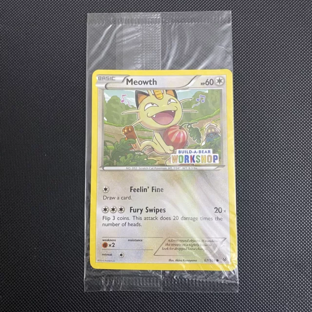 Meowth Build A Bear Promo 67/108 Pokémon-Karte versiegelt ungeöffnet