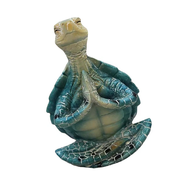 Sea Turtle Figurine Meditating Statue Tortoise Sculpture Sea Resin Home  Decor