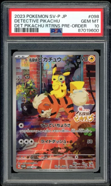 PSA 10 Detective Pikachu Returns 098/SV-P Japanese PROMO Pokemon Card GEM MINT