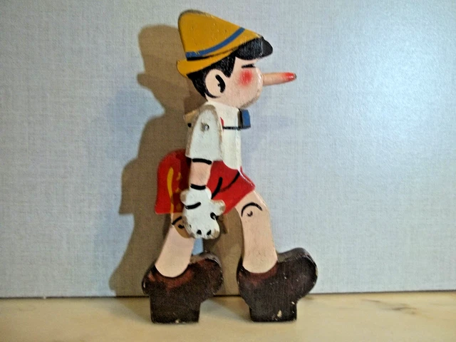 Pinocchio 1950 RARE Jouet Mécanique matériau composite laqué polychrome