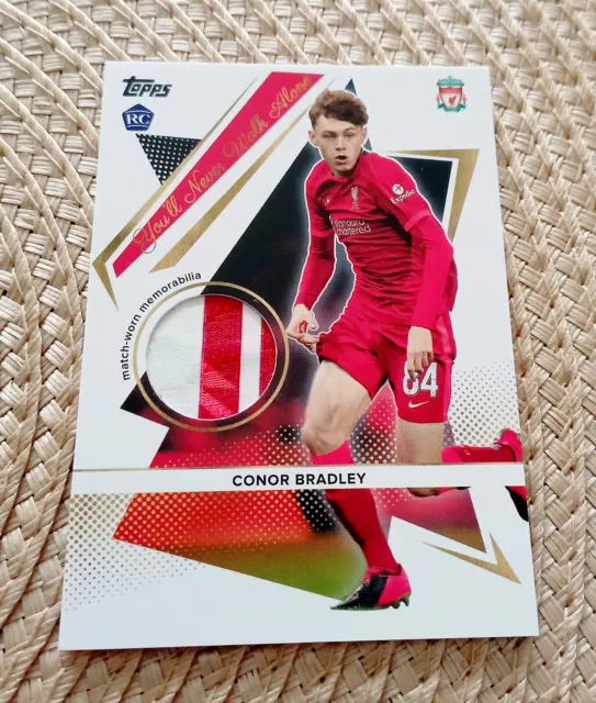 Conor Bradley Liverpool Rookie YNWA Match Worn Patch 2021 Topps Team Set Soccer