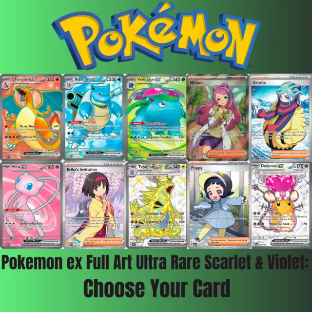 Pokemon ex Full Art Choose Your Card English Near Mint Big Variety SV Ultra Rare
