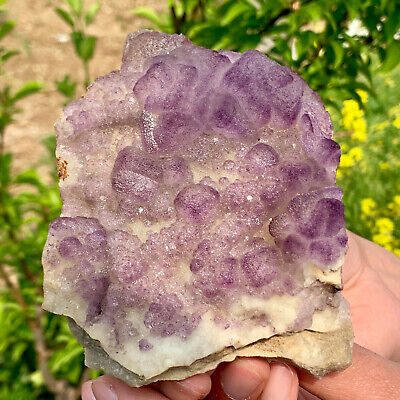 494g Natural beautiful purple Fluorite Crystal Rough stone specimens cure