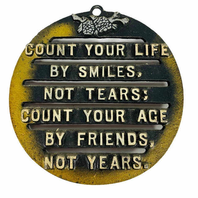 VINTAGE QUOTE SAYINGS Black Metal Wall Hanging Plaque Kitchen Dining