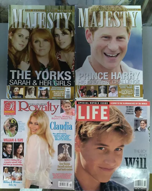Majesty Royalty Life Magazine Lot of 4 - Royals Prince Harry William Kate Yorks