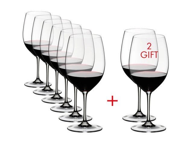 RIEDEL Vinum Cabernet Sauvignon/Merlot, Wine Glass, Set of 8,  dishwasher safe