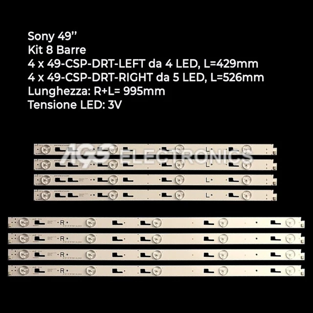 Kit 12 Barres LED Pour TV Sony 65″ – Réf. SVA650A66, SVA650A74, KD65XE7096 – Neuf
