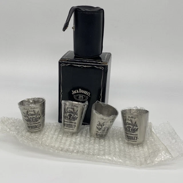 Jack Daniels Old No7 Metal Shot Glass Set + Case