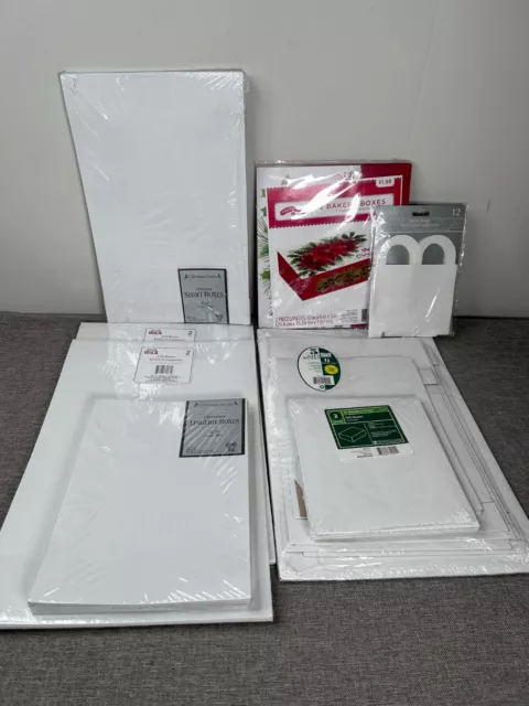 Assorted Gift Boxes White different sizes total of 8 sets New Sealed