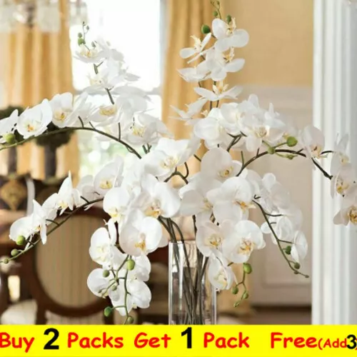 Artificial Silk Butterfly Orchid Fake Plant Flower Wedding Garden Home Decor UK