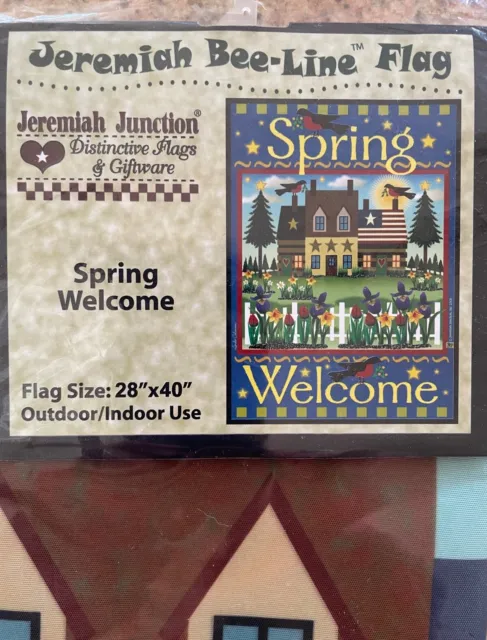 Jeremiah Junction Flag Spring Welcome - 28"x40" New in Package
