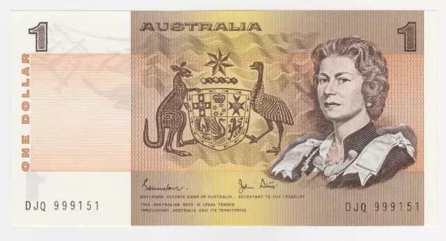 1982 (UNC) AUSTRALIA ONE DOLLAR NOTE - BRILLIANT CONDITION - R78 Johnston/Stone