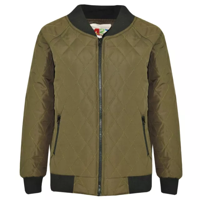 Bambine Giacche Bomber Imbottito Trapuntato Zip Biker Giacca Cappotti 5-13 Anno