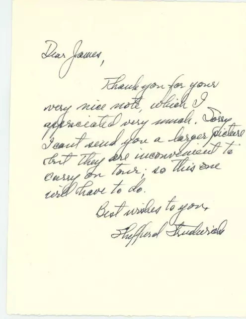 AUTOGRAPHED HANDWRITTEN LETTER Actor Shepperd Strudwick 29.89