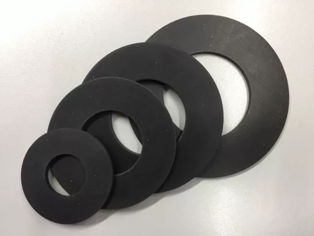 diconfa Flanschdichtung DIN 2690 Gummi EPDM - WÄHLEN ==> DN15 bis DN500-1 bis 200 Stück - AUSWAHL: DN15 PN10-40 (50 x 22 x 3mm), 1 Stück - Gummidichtung Flachdichtung Rohrverbindung Vollgummi