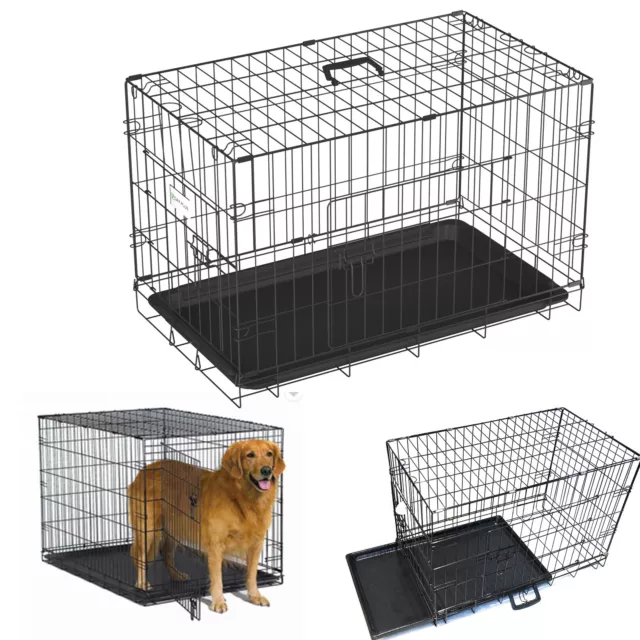 Dog Cage Puppy Training Crate Pet Carrier Small Medium Large XL Metal Cages