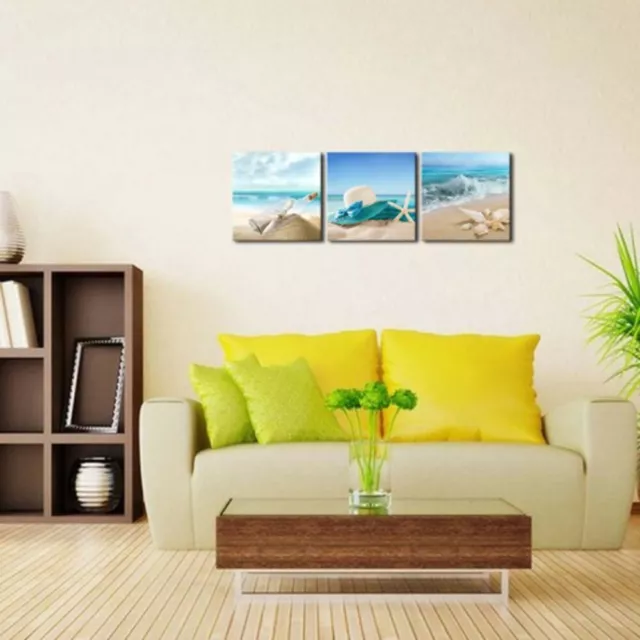 Peinture imprimée sur toile paysage haute définition mer bleue plage pour déc