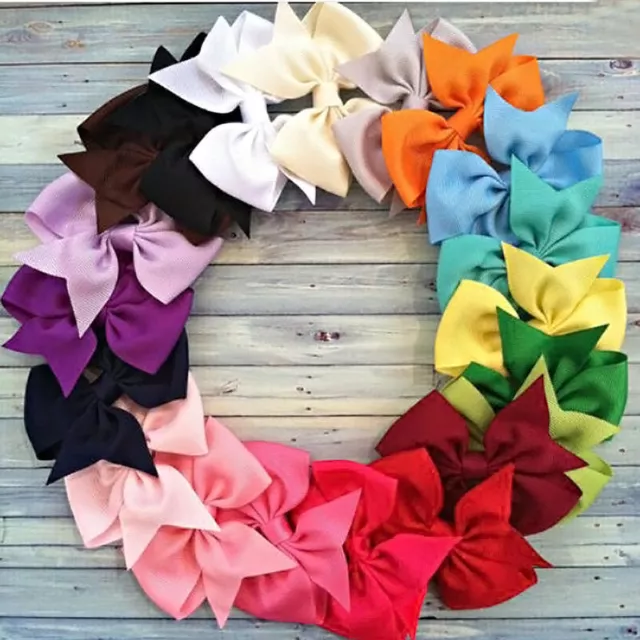 20PCS Bow Hair Clip Alligator Clips Girls Ribbon Kids Sides Boutique Handmade