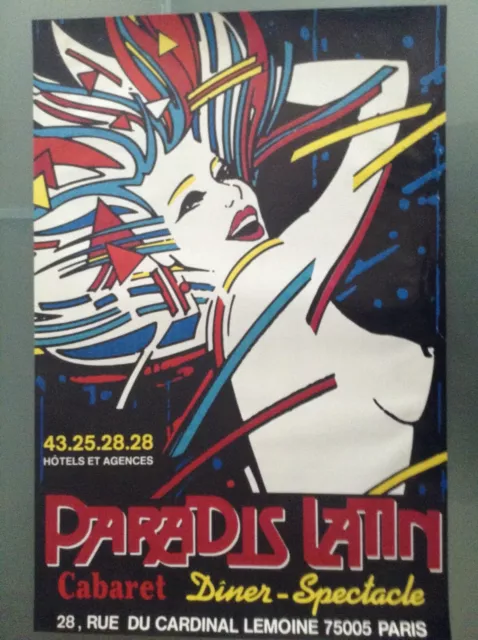 Affiche originale du Paradis Latin Cabaret pour la revue  "Champagne" de 1984
