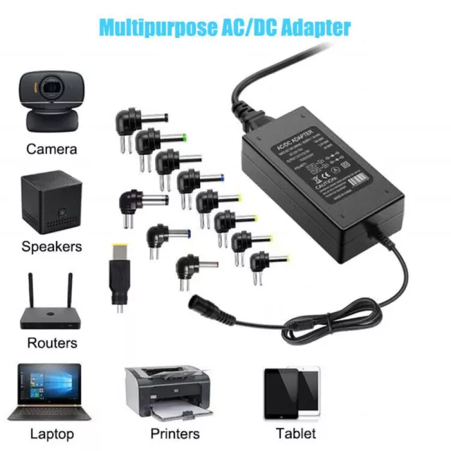 Universal 12V-24V AC/DC 96W Laptop Universal Netzteil Ladekabel Ladegerat 8/12P