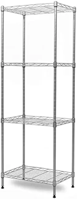 4-Tier Wire Shelving Unit Metal Storage Rack Adjustable Organizer Perfect for Pa