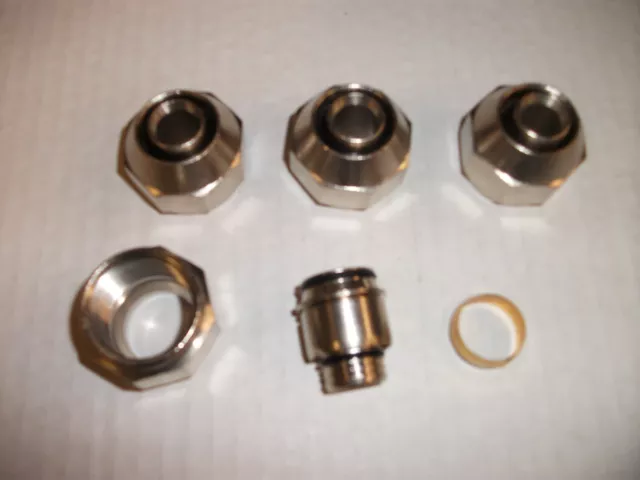 QTY (4) 3/4" Pex x 1" BSP sst Manifold Connectors, plumbing + radiant heating