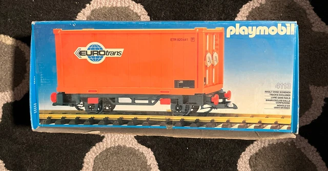 Playmobil Vagone Ferroviario Container 4113, Usato, Seleziona #P27, Made In Germany