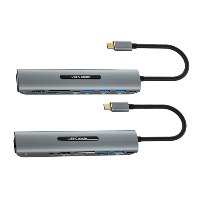 9 in 1 USB-C Docking Station 4K HD VGA PD100W for MacBook Type-C Laptops V1